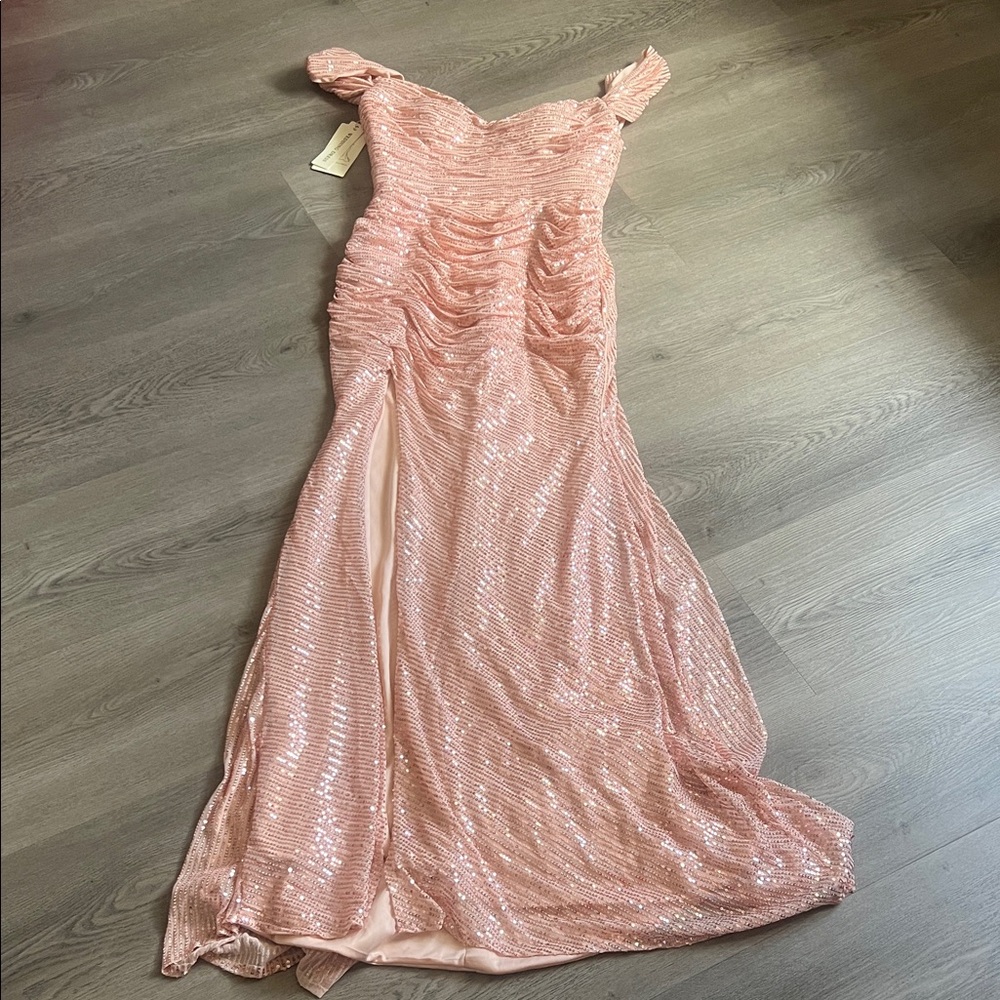 House of CB Blush Sequin Maxi Dress